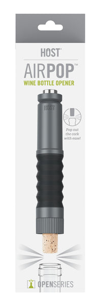 Pop the cork with 1 button press with AirPOP Wine Bottle Opener, 3 colors Grey/ Burgundy/ White (US & Canada only)
