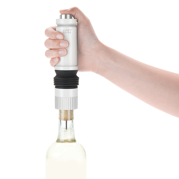 Pop the cork with 1 button press with AirPOP Wine Bottle Opener, 3 colors Grey/ Burgundy/ White (US & Canada only)