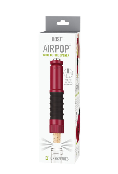 Pop the cork with 1 button press with AirPOP Wine Bottle Opener, 3 colors Grey/ Burgundy/ White (US & Canada only)
