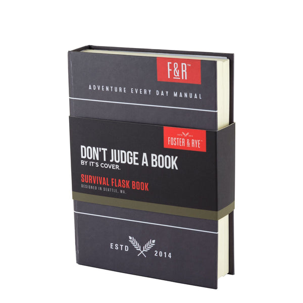 Survival Book requires no Reading, 5 oz Sneaky Flask by Foster and Rye (US & Canada Only)