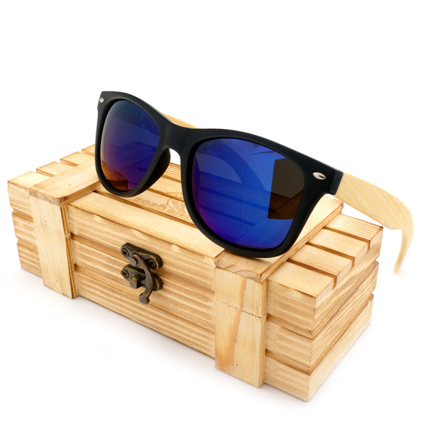 Polarized Wooden Sunglasses for Men & Women 2017-Dark frame, Handmade Bamboo,UV