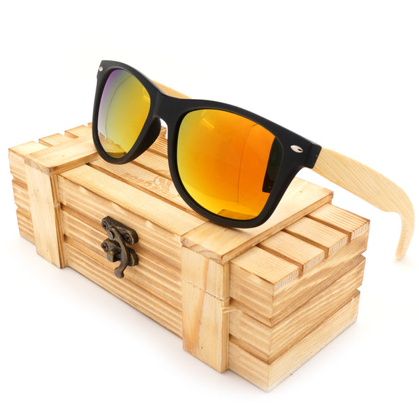 Polarized Wooden Sunglasses for Men & Women 2017-Dark frame, Handmade Bamboo,UV