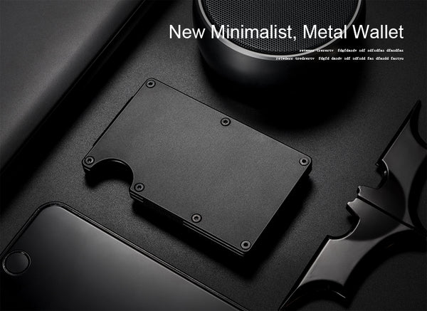 RFID Blocking Credit Card Holder, Aluminum Slim Wallet Money Clip, protect scanner theft