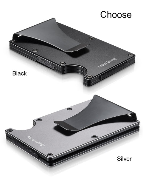 RFID Blocking Credit Card Holder, Aluminum Slim Wallet Money Clip, protect scanner theft