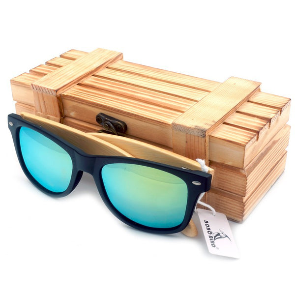 Polarized Wooden Sunglasses for Men & Women 2017-Dark frame, Handmade Bamboo,UV