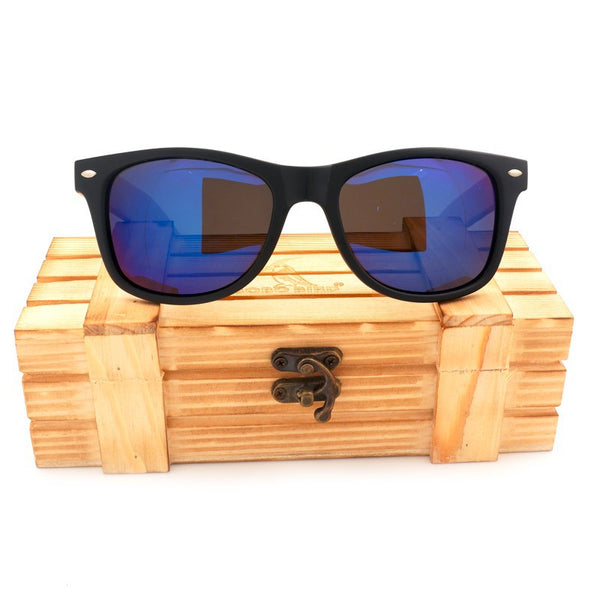 Polarized Wooden Sunglasses for Men & Women 2017-Dark frame, Handmade Bamboo,UV