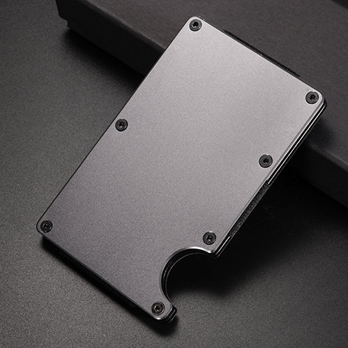 RFID Blocking Credit Card Holder, Aluminum Slim Wallet Money Clip, protect scanner theft