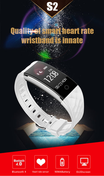 Smart Band S2:Heart Rate & Sleep Monitor,Activity Tracker,Step Counter,Waterproof Wristband