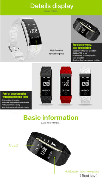 Smart Band S2:Heart Rate & Sleep Monitor,Activity Tracker,Step Counter,Waterproof Wristband
