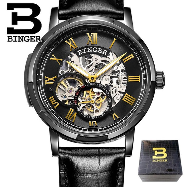 Mechanical Luxury Skeleton Men's Watches, Stainless steel, 3ATM water protection - Automatic Self-Winding