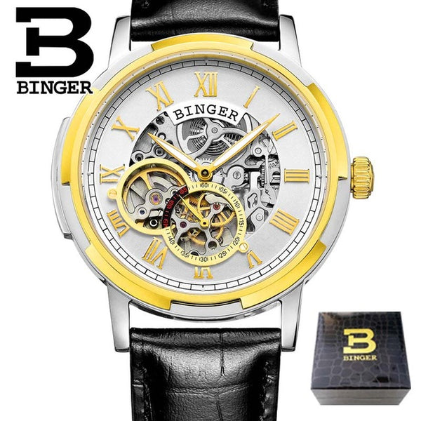 Mechanical Luxury Skeleton Men's Watches, Stainless steel, 3ATM water protection - Automatic Self-Winding