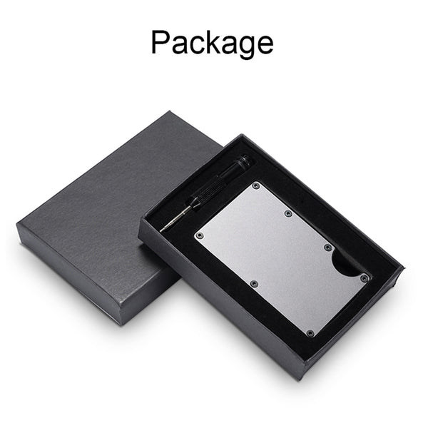 RFID Blocking Credit Card Holder, Aluminum Slim Wallet Money Clip, protect scanner theft