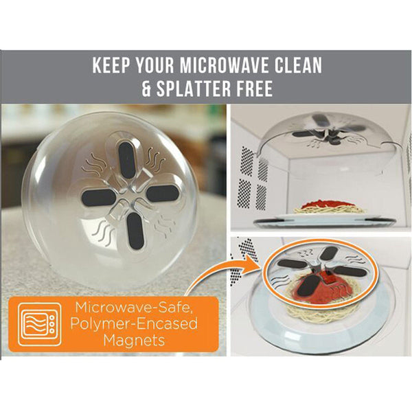 Magnetic Microwave Splatter Lid with Steam Vents, Food & dishwasher Safe