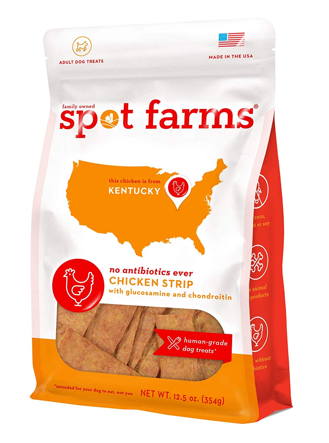 Spot Farms All Natural Dog Treats, Chicken Strips with Glucosamine and Chondroitin (US only)