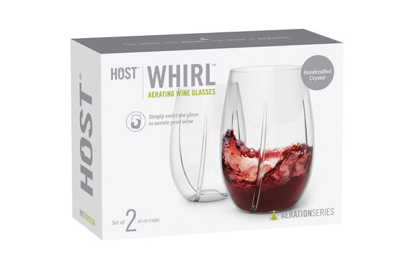 WHIRL™ Aerating Wine Glasses by HOST a set of 2 Glasses (US & Canada only)