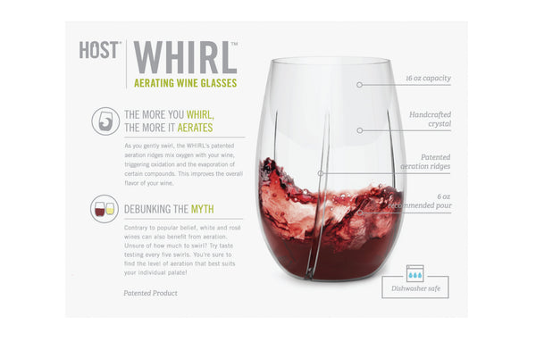 WHIRL™ Aerating Wine Glasses by HOST a set of 2 Glasses (US & Canada only)