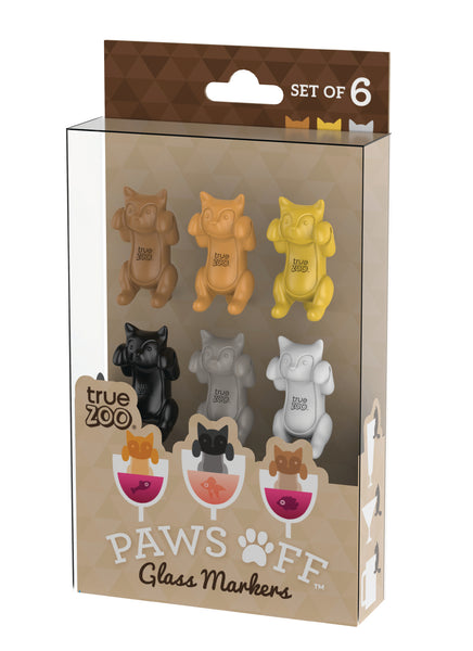 Paws Off Glass Markers (Set of 6) best way to mark glasses at your party (US & Canada only)