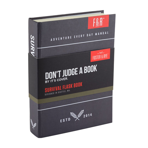 Survival Book requires no Reading, 5 oz Sneaky Flask by Foster and Rye (US & Canada Only)