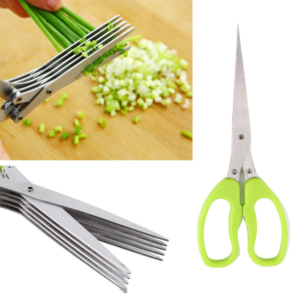 Stainless steel 5 Layer Scissors Multi tool,Durable, Safe easy Use, dishwasher safe, 5 blades