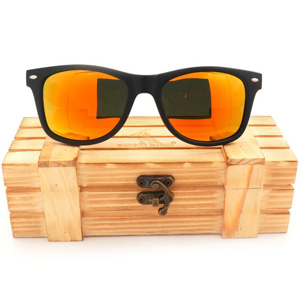 Polarized Wooden Sunglasses for Men & Women 2017-Dark frame, Handmade Bamboo,UV